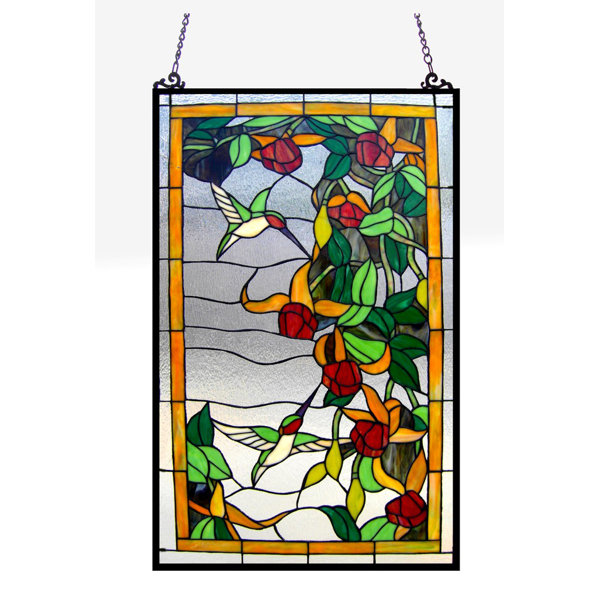 Astoria Grand Stained Glass Hanging Window Panel & Reviews Wayfair